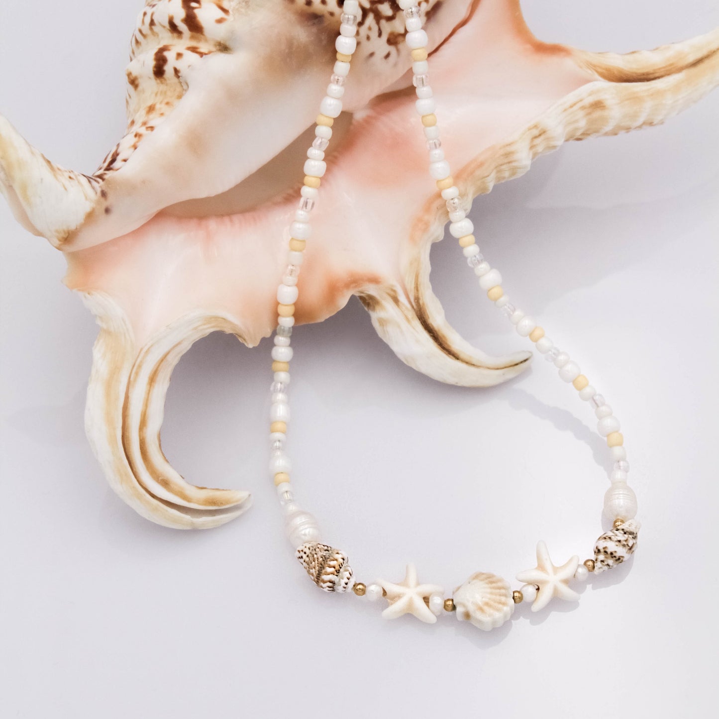 Yuriko nyaklánc - vajszín/ekrü